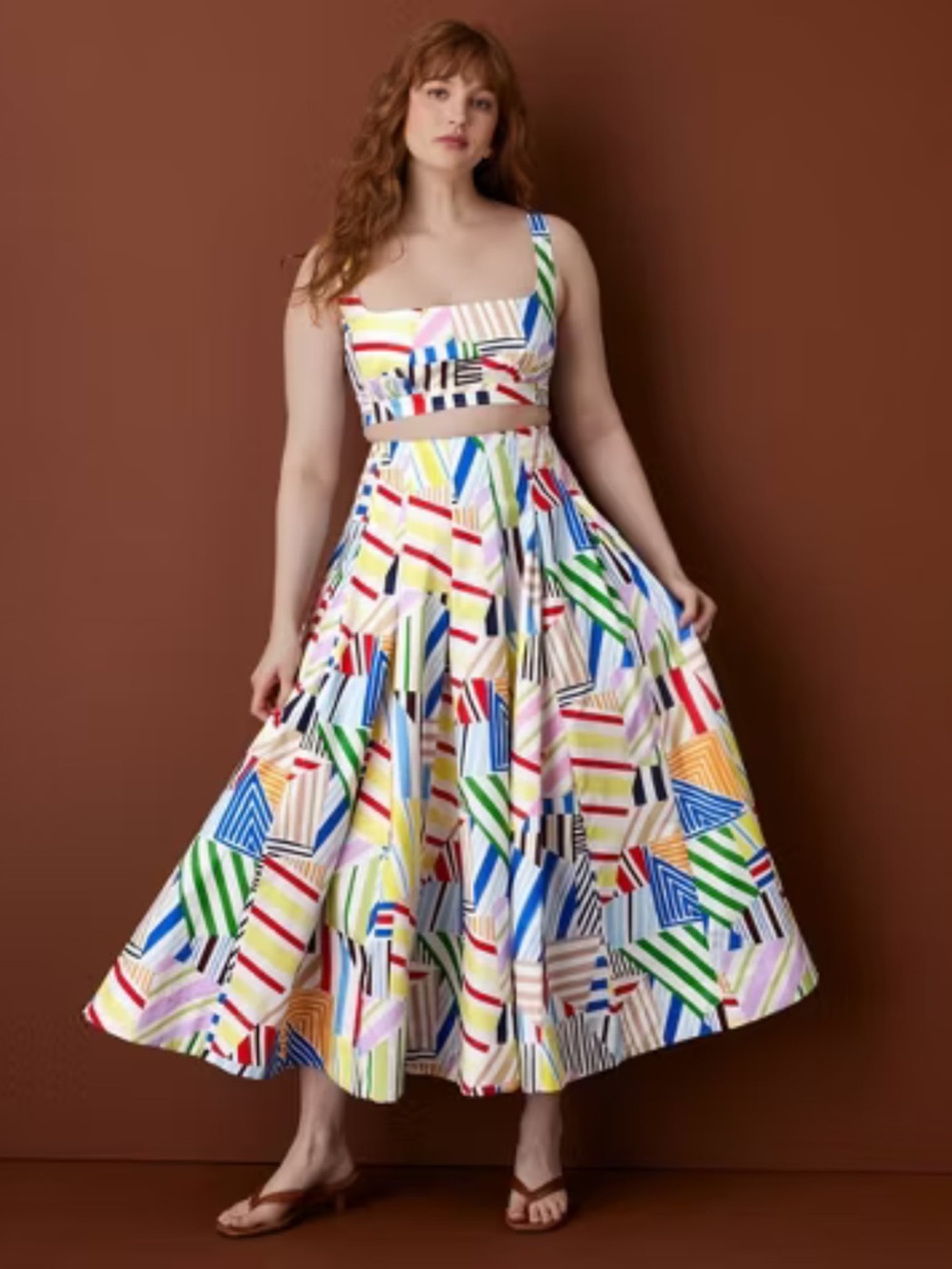 Rosie Assoulin X Target Pleated Poplin Madras Skirt Size 14 NWT